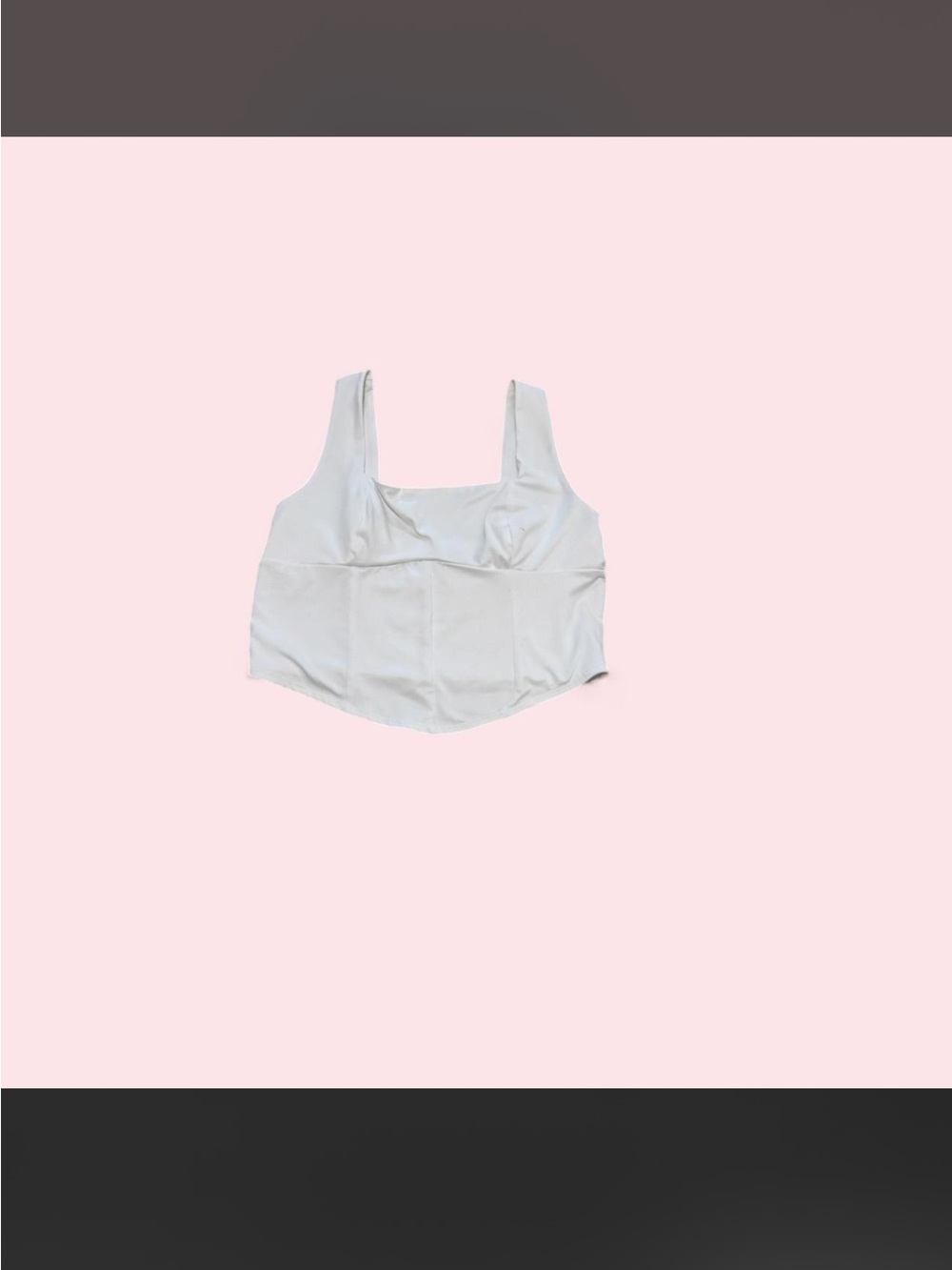 Square-Neck White Crop Top with Wide Straps